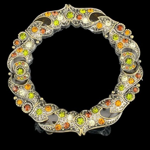 Beautiful Embellished Crystal Rhinestone Round Picture Frame Home Decor Gift - Picture 1 of 9